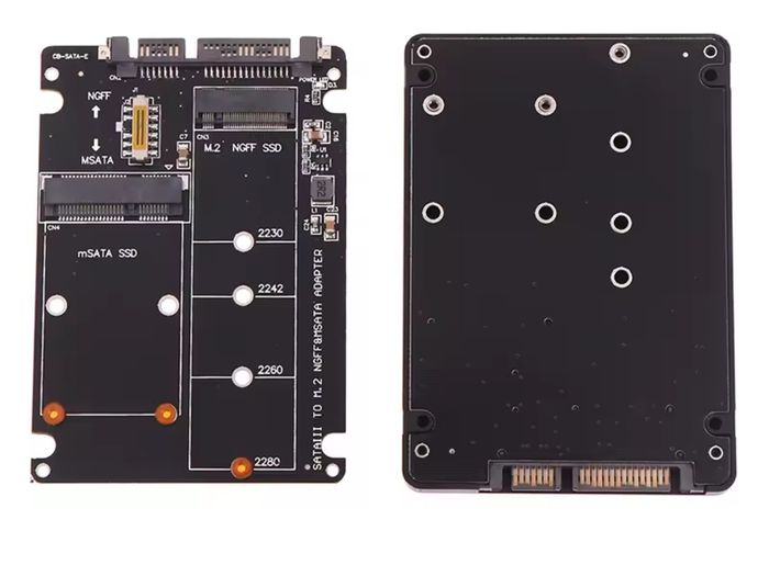M.2 NGFF MSATA SSD to SATA 3.0 Adapter 2 in 1 Converter Card Hard Drive