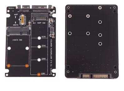 M.2 NGFF MSATA SSD to SATA 3.0 Adapter 2 in 1 Converter Card Hard Drive