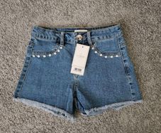 Girls Lipsy London blue denim shorts