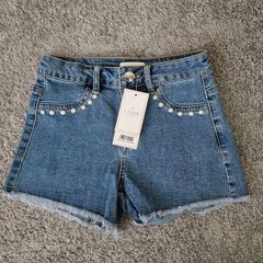 Girls Lipsy London blue denim shorts