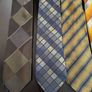 MENS TIES BUNDLE x7 Striped Geometric Polyester Formal Office Vintage Style Image 2