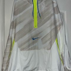 White, Blue and Yellow Nike Dri-fit Windbreaker size extra larger
