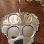 Vintage Glass Condiment Set with Tray Image 5