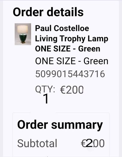 Living Room Lamp - Paul Costelloe