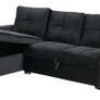 Black Corner Sofa Bed with Storage & Pull-Out Base Image 6