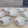Beautiful Set of Six Dessert Bowls plus Matching Large Bowl by Arklow Pottery in the Very Popular and Collectable "Autumn Rose" Pattern Image 3