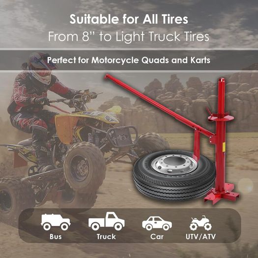 Portable Manual Tyre Changer and Wheel Bead Breaker Tool for Cars, Motorcycles & Quads