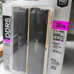 Brand New Pc Ram Crucial Pro 32gb 2x16gb Ddr5 6400mhz Xmp Expo