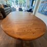 Solid oak Dining table round, extendable Image 2