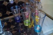 Newgrange Shot Glasses x 6 - Coloured Bottom