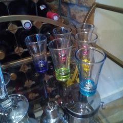 Newgrange Shot Glasses x 6 - Coloured Bottom