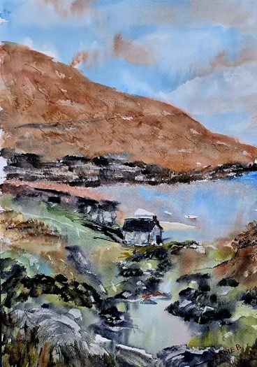 keem bay achill watercolour