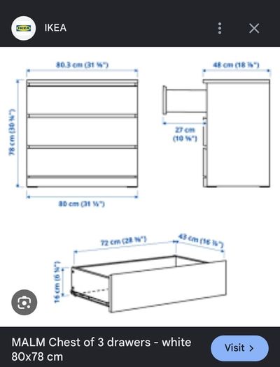 Ikea chest of 3 drawers