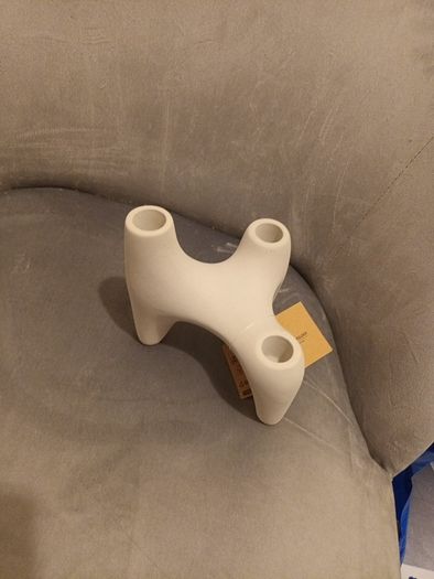 Cream ceramic 3 candle holder