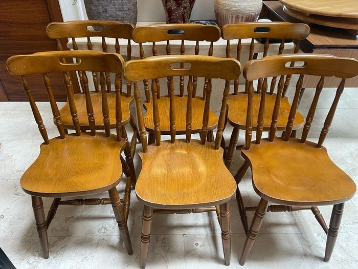 6 x Lovely Wooden Kitchen Dining Chairs - Can Deliver
