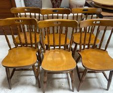 6 x Lovely Wooden Kitchen Dining Chairs - Can Deliver