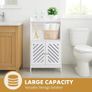 3-Tier Bathroom Storage Cabinet,Freestanding Organizer with Doors and Shelves,Small White Floor Cabinet for Bathroom,Toilet,Office,Living Room,Kitchen,Hallway Small Space Image 4