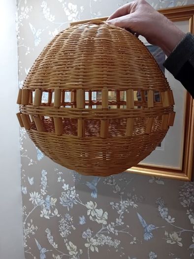 2 x Vintage Wicker Pendant Light Shades