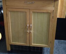 Solid Wood Butcher Block Kitchen Cabinet on casters