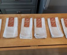 12 Silver Napkins New