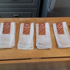 12 Silver Napkins New