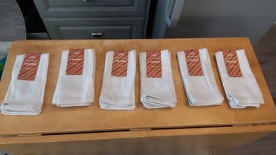 12 Silver Napkins New