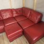 Red Leather Corner Couch Image 4