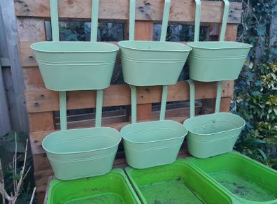 8 Metal planter boxes