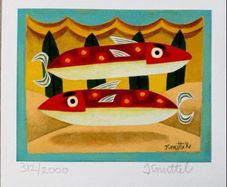 Graham Knuttel Limited Edition Print - Red Spotted Fish ed. 2000