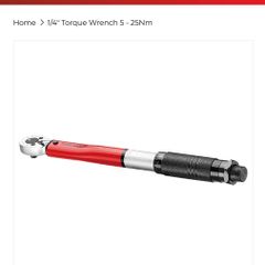 Teng Tools 1/4" Torque Wrench 5-25 Nm