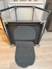 Babylo Hexagonal Playpen with Zip Door - Grey