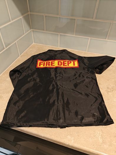 Halloween costume fire fighter 5/6 years old with hat