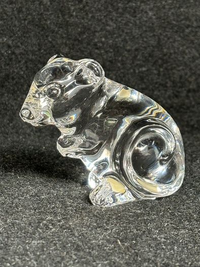 Vintage Lead Crystal Mouse Figurine / Desk Accessory