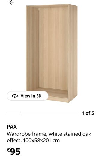 Pax light oak wardrobe