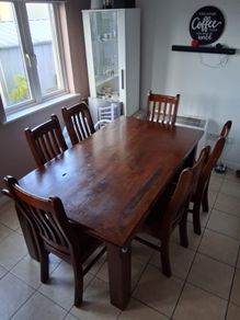 Rustic Solid Wood 6-Piece Dining Suite