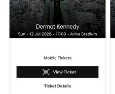 Dermot Kennedy tickets x2 Front standing