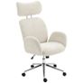 Office chair with adjustable headrest, ergonomic desk chair, tilt function, height-adjustable, Gray-White Image 5