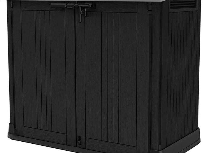 Store it Out Nova Outdoor Garden Storage Shed, 32 x 71.5 x 113.5 cm, Dark Grey with Light Grey Lid