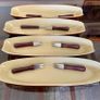 Vintage Stylish Brown Ceramic or Stoneware Corn on the cob Serving Dish Made in Taiwan 1960s 1970s 8 Holders Image 5