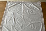 Vintage square white table cloth with lace surround