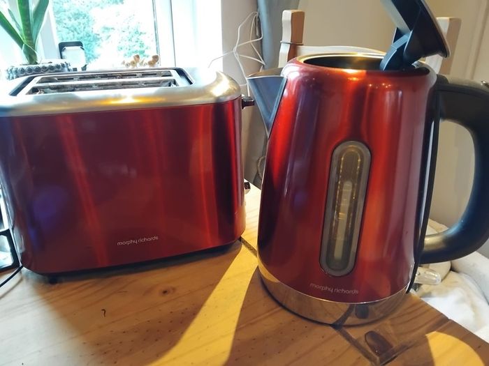 Red kitchen appliance bundle
