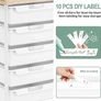 Rolling-Utility-Storage-Trolley-Cart-Craft-Organizer on Wheels with 10 Drawers & DIY Label Slot for Home, Office,Classroom, Make Up, 10 Drawers Art Supply Organizers, Craft Trolley, White Image 6
