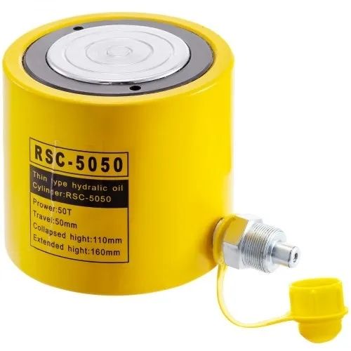50 Ton Solid Hydraulic Ram Cylinder Jack 2" 50mm Stroke Single Acting Pump