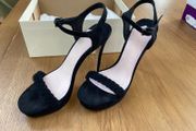 Faith high heel velvet black sandal uK6