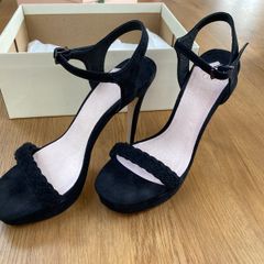Faith high heel velvet black sandal uK6
