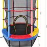 55 Inch 140 cm Kids Mini Trampoline Fun Bouncer Toy with Safety Bungee Cords Enclosure Net Bulit-in Zipper Frame Cover - Maximum Load 45KG (FREE POSTAGE) Image 4