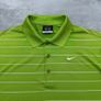 Green & White Striped Nike Golf Polo T-Shirt Image 3