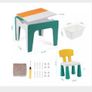 Kids Table Chair Set Kids Building Block Game Table for Children with 2 Chairs Learning Drawing Children Play Room Furniture Image 3