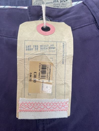 Fat Face cropped chinos purple violet