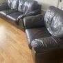 Leather 2-Seater & Armchair Sofa Set Image 2